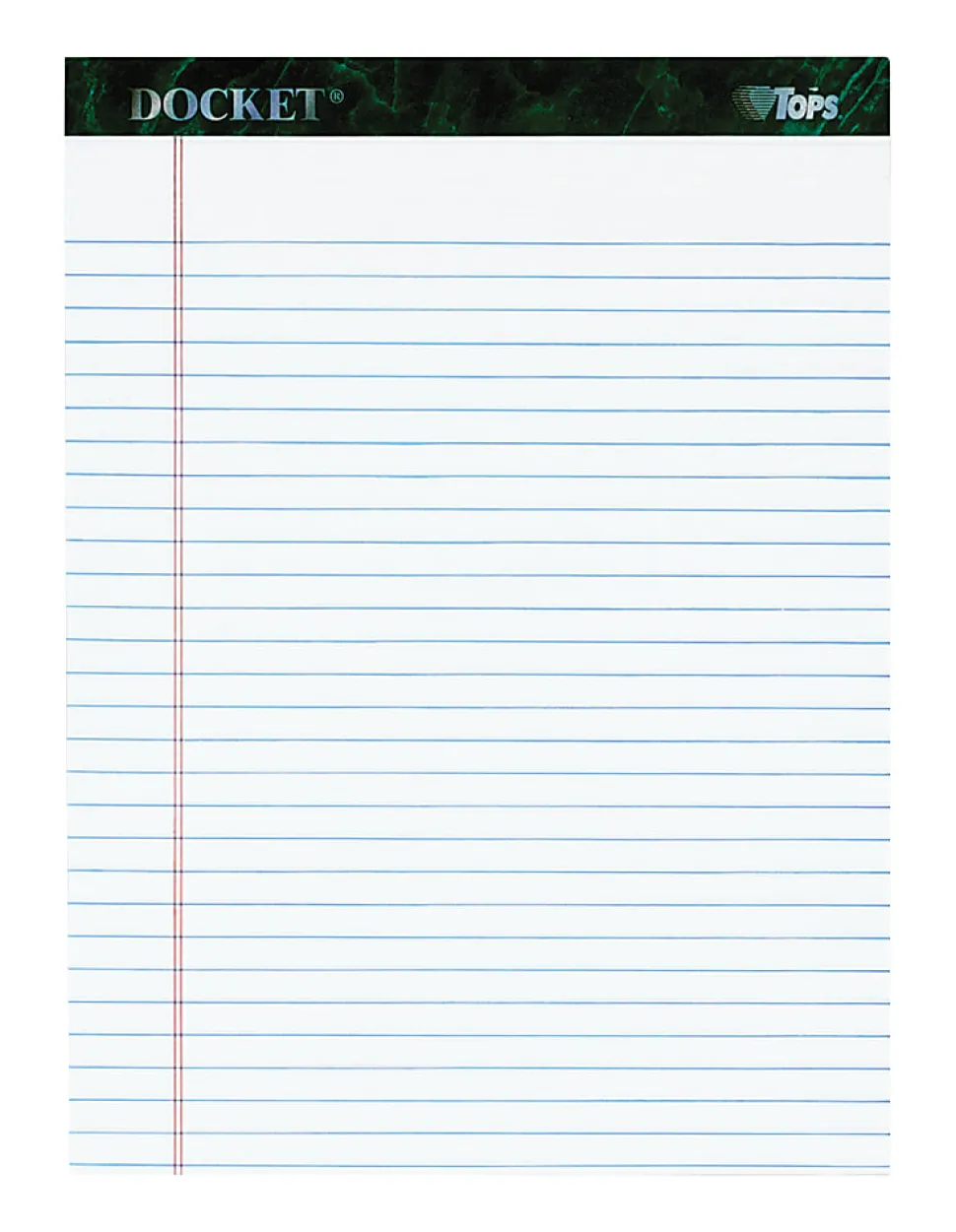 TOPS Docket Legal Rule Writing Pads - 50 Sheets - Double Stitched - 16 lb Basis Weight - 8 1/2"x11 3/4" Sheet Size - 63416