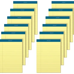 TOPS Docket Letr-Trim Legal Rule Canary Legal Pads - 50 Sheets - Double Stitched - 0.34" Ruled - 16 lb Basis Weight - 63400
