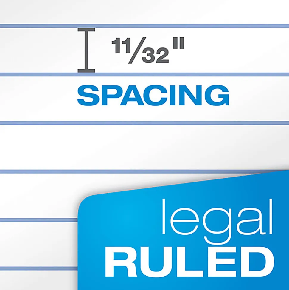 TOPS™ Docket™ Writing Pads, 8 1/2" x 11 3/4", Legal Ruled, 50 Sheets Per Pad, White, Pack Of 12 Pads