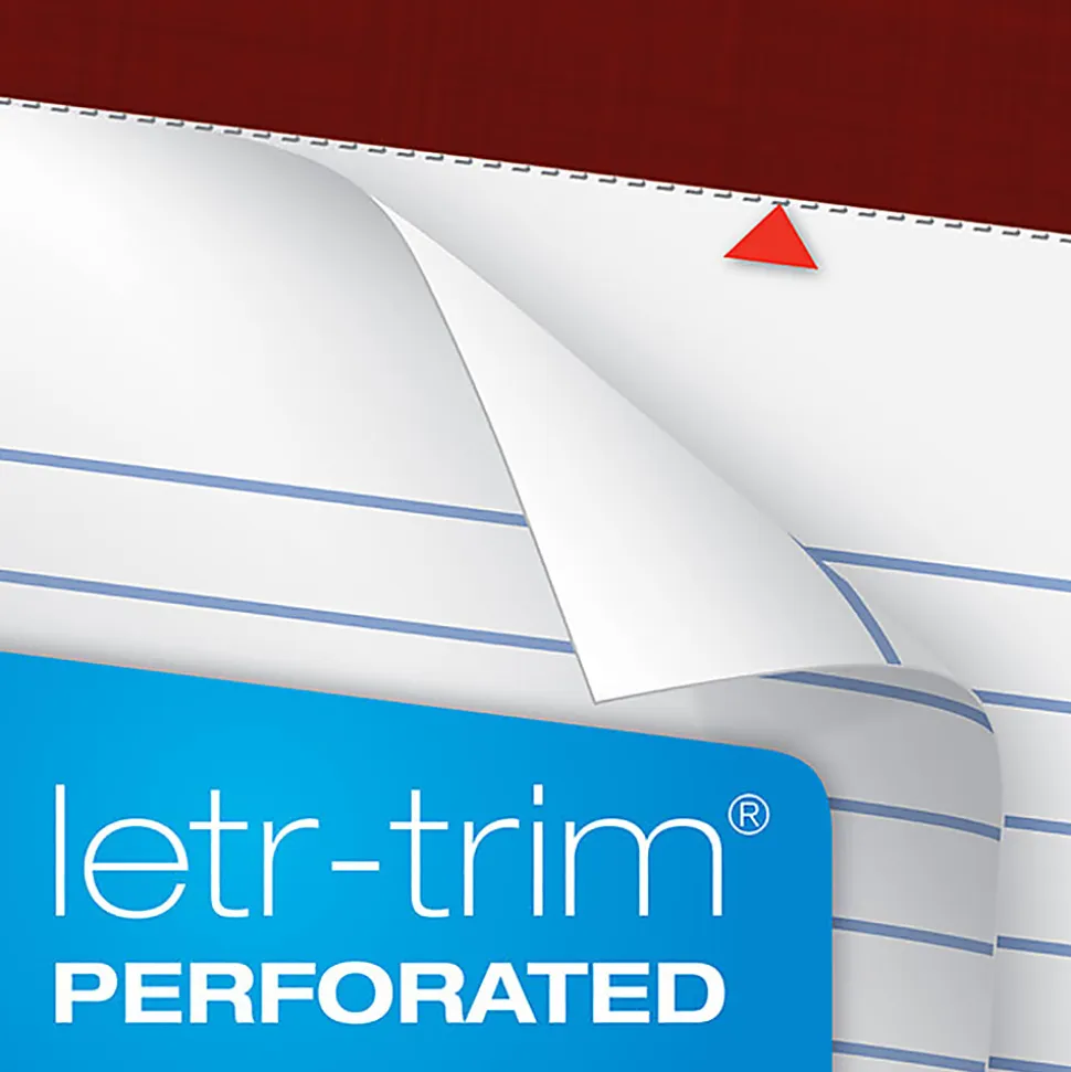 TOPS™ Docket™ Writing Tablet, 5" x 8", Jr. Legal Rule, White, 50 Sheets Per Pad, Pack Of 6 Pads