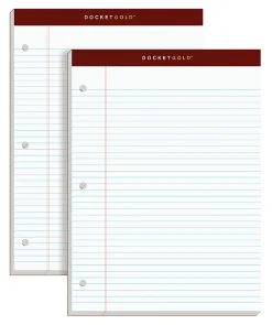 TOPS™ Double Docket™ Gold Writing Pads, 8 1/2