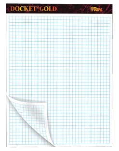TOPS™ Double Docket® Gold Writing Pad, 8 1/2" x 11", Quad/Narrow Ruled, 160 Pages (80 Sheets), White