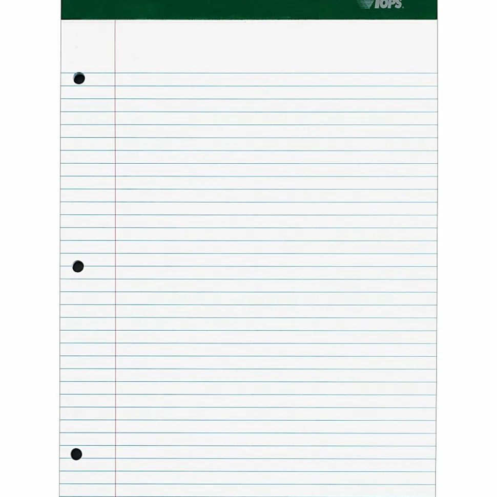 TOPS Double Docket Rigid Back Legal Pads - 100 Sheets - Stapled/Glued - Ruled - 16 lb Basis Weight - 8 1/2"x11 3/4" - 63384