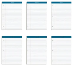 TOPS™ Double Docket™ Writing Pads, 3-Hole Punched, 8 1/2