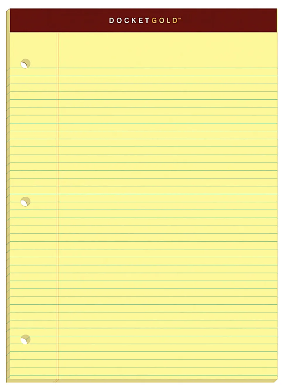 TOPS™ Double Docket™ Writing Pads, 8 1/2" x 11", Narrow Ruled, 100 Sheets, Canary, Pack Of 2 Pads