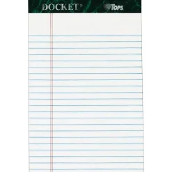 TOPS™ Double Docket™ Writing Pads, 5" x 8", Narrow Ruled, 50 Sheets, White, Pack Of 12 Pads