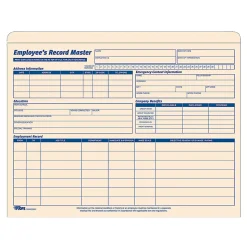 TOPS® Employee Record Master File Jackets, 11 3/4" x 9 1/2", Manila, Pack Of 20