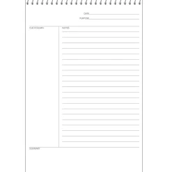 TOPS™ FocusNotes™ Top-Wire Notebook, 8 1/2" x 11", 70 Sheets, Blue/White