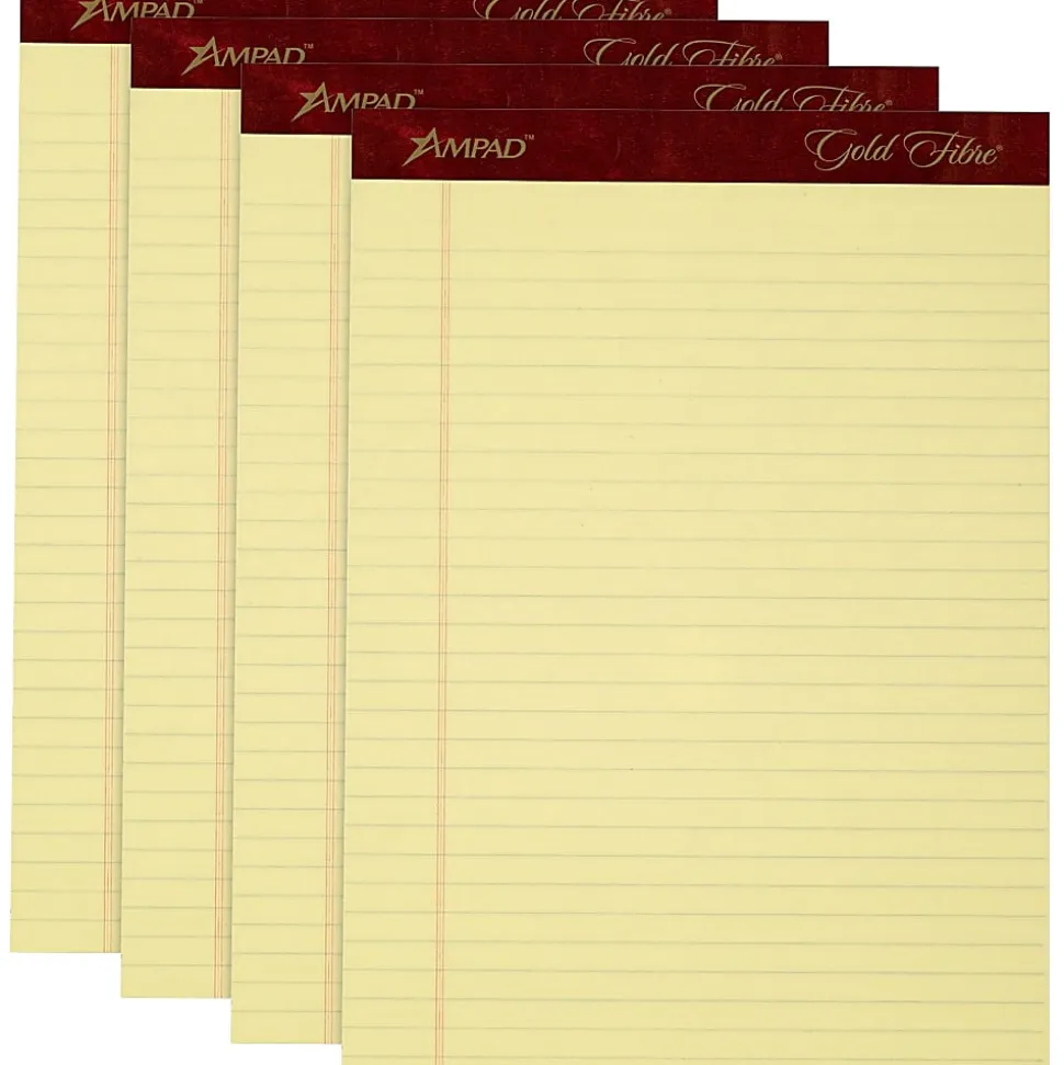 TOPS Gold Fibre Premium Rule Writing Pads - Letter - 50 Sheets - Watermark - Stapled/Glued - 0.34" Ruled - 20032