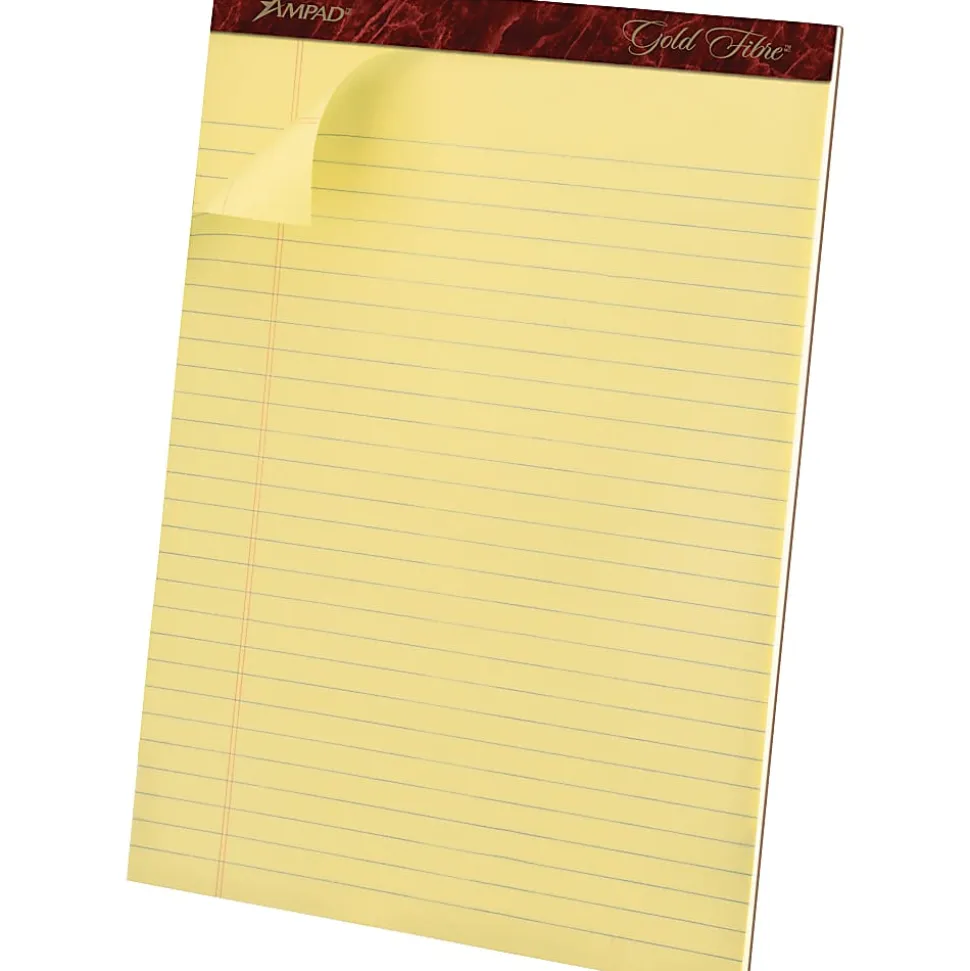TOPS Gold Fibre Premium Rule Writing Pads - Letter - 50 Sheets - Watermark - Stapled/Glued - 0.34" Ruled - 20032