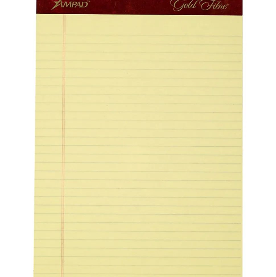 TOPS Gold Fibre Premium Rule Writing Pads - Letter - 50 Sheets - Watermark - Stapled/Glued - 0.34" Ruled - 20032