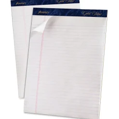TOPS Gold Fibre Ruled Perforated Writing Pads, Letter Size, 50 Sheets, Pack Of 4
