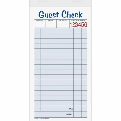 TOPS⢠Guest Check Books, 2-Part Carbonless, 50 Sheets, Pack of 10