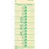 TOPS Named Days Time Cards - 3 1/2" x 9" Sheet Size - Manila Sheet(s) - Green Print Color - 100 / Pack