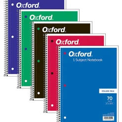 TOPSĀ® Notebook, 8" x 10 1/2", 1-Subject, College Ruled, 140 Pages (70 Sheets), Assorted Colors