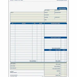 TOPS® 3-Part Job Invoices, 8 1/2" x 11", Pack Of 50 Sets