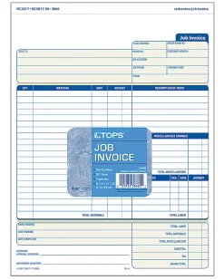 TOPS® 3-Part Job Invoices, 8 1/2" x 11", Pack Of 50 Sets