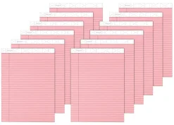TOPS™ Prism+™ Color Writing Pads, 8 1/2" x 11 3/4", 100% Recycled, Legal Ruled, 25 Sheets, Rose, Pack Of 12 Pads