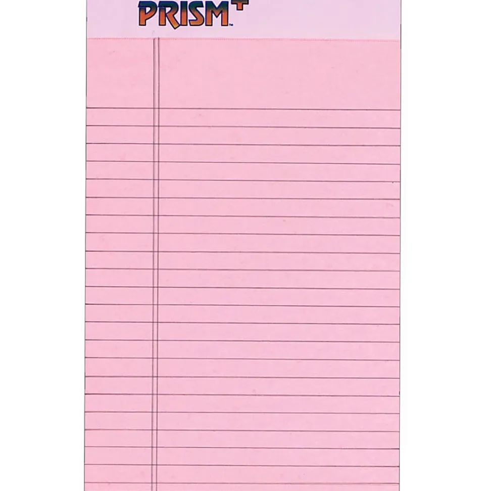 TOPS™ Prism+™ Color Writing Pads, 5" x 8", Legal Ruled, 25 Sheets, Rose, Pack Of 12 Pads
