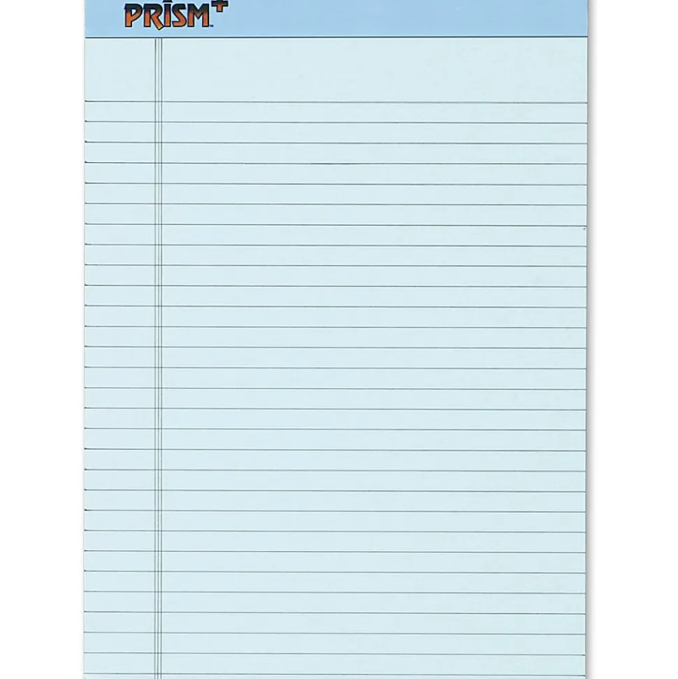 TOPS™ Prism+™ Color Writing Pads, 8 1/2" x 11 3/4", 100% Recycled, Legal Ruled, 25 Sheets, Blue, Pack Of 12 Pads