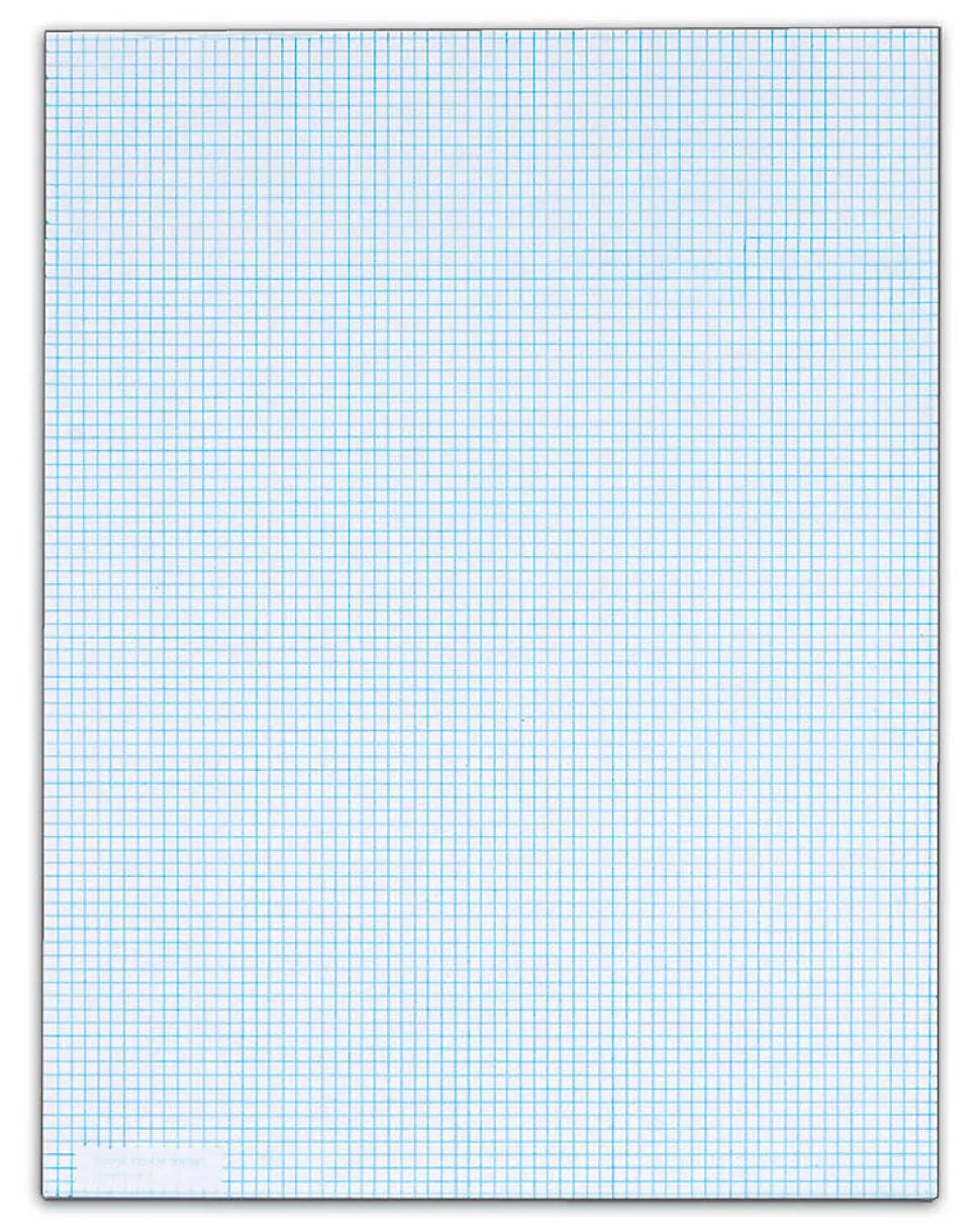 TOPS™ Quadrille Pads With Heavyweight Paper, 8 x 8 Squares/Inch, 50 Sheets, White