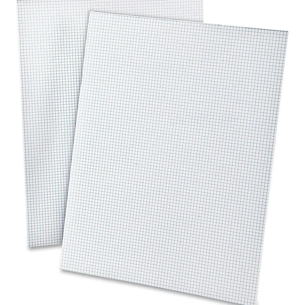 TOPS™ Quadrille Pads With Heavyweight Paper, 8 x 8 Squares/Inch, 50 Sheets, White