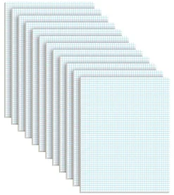 TOPS™ Quadrille Pads, 5 x 5 Squares/Inch, 50 Sheets, White/Blue