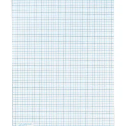 TOPS™ Quadrille Pads, 5 x 5 Squares/Inch, 50 Sheets, White/Blue