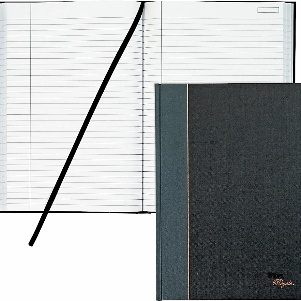 TOPS® Royale Casebound Notebook, 8 1/4" x 11 3/4", Legal Ruled, 96 Sheets, Gray