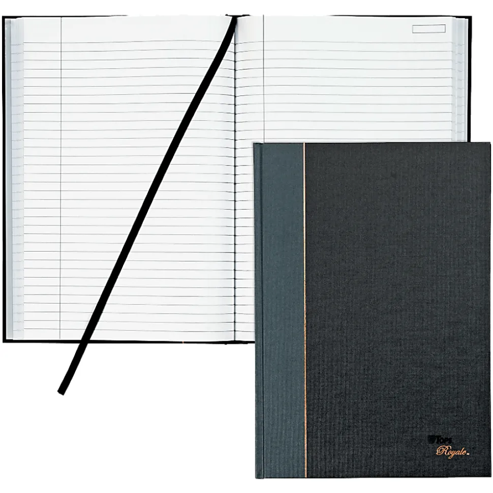 TOPS® Royale Casebound Notebook, 8 1/4" x 11 3/4", Legal Ruled, 96 Sheets, Gray