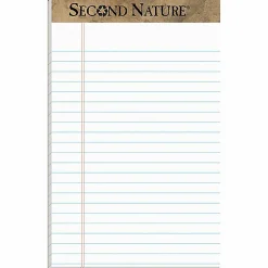 TOPS™ Second Nature® 100% Recycled Writing Pads, 5" x 8", Legal Ruled, 50 Sheets, White, Pack Of 12 Pads