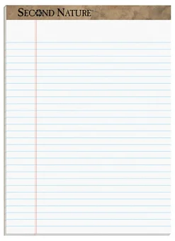 TOPS™ Second Nature® 100% Recycled Writing Pads, 8 1/2" x 11 3/4", Legal Ruled, 50 Sheets, White, Pack Of 12 Pads
