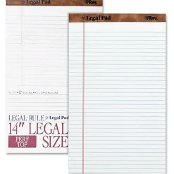 TOPS The Legal Pad Writing Pad - 50 Sheets - Double Stitched - 0.34" Ruled - 16 lb Basis Weight - Legal - 75731