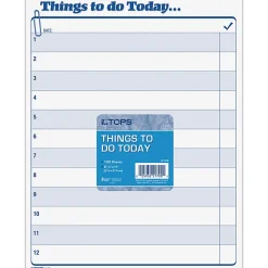TOPS Things To Do Today Pad - 100 Sheet(s) - 11" x 8 1/2" Sheet Size - White Sheet(s) - Blue Print Color - 100 / Pad