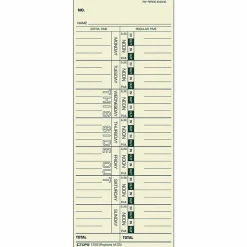 TOPSĀ® Time Cards (Replaces Original Card M33), Named Days, 1-Sided, 9" x 3 1/2", Box Of 500