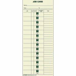 TOPS® Time Cards (Replaces Original Card L61), Job Card Form, 1-Sided, 9" x 3 1/2", Box Of 500