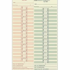 TOPS® Time Cards (Replaces Original Cards 10-100372 & CH131), Numbered Days, 2-Sided, Semi-Monthly Format, 10 1/2" x 3 1/2", Box Of 500