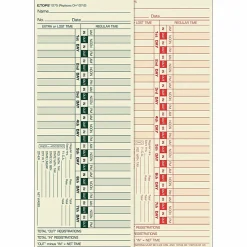 TOPSĀ® Time Cards (Replaces Original Card CH107-2), Numbered Days, 2-Sided, 9" x 3 1/2", Box Of 500