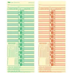 TOPS® Time Cards (Replaces Original Card CH107-2), Numbered Days, 2-Sided, 9" x 3 1/2", Box Of 500