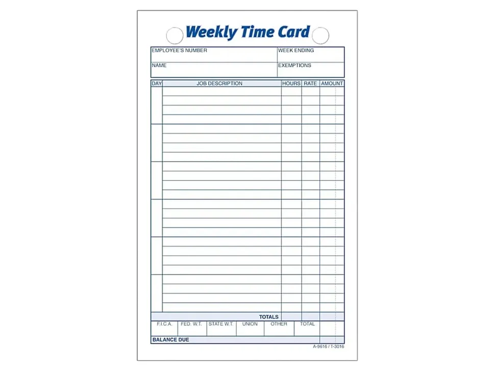 TOPS® Weekly Time Cards, Pack Of 100