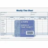 TOPS® Weekly Timesheet Form, 5.5" x 8.5", White/Blue, 100 Sheets Per Pad, 2 Pads Per Pack