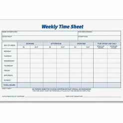 TOPS® Weekly Timesheet Form, 5.5