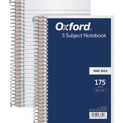 TOPSĀ® Wirebound Notebook, 6" x 9 1/2", 5 Subject, 175 Sheets, Navy