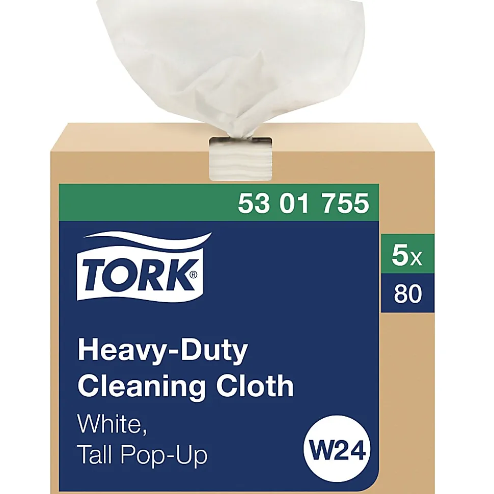 Tork® Heavy-Duty Cleaning Cloth, 8.46 x 16.13, White, 80/Box, 5 Boxes/Carton