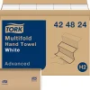 Tork Multifold H2 1-Ply Hand Towels, 9-1/2" x 9", White, 250 Sheets Per Pack, Case Of 16 Packs