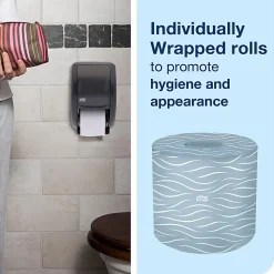 Tork T24 2-Ply Toilet Paper, Advanced, 500 Sheets Per Roll, Case Of 80 Rolls