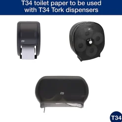 Tork Universal Bath Tissue Roll - 2 Ply - 3.75"x205.33 ft - 616 Sheets/Roll - 5" Roll Diameter - White - Fiber - Embossed, Soft, Absorbent - - 0