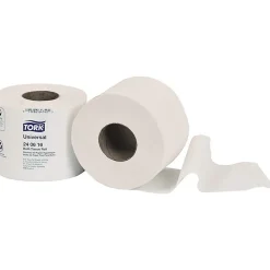 Tork Universal Bath Tissue Roll - 2 Ply - 3.75"x205.33 ft - 616 Sheets/Roll - 5" Roll Diameter - White - Fiber - Embossed, Soft, Absorbent -  - 0