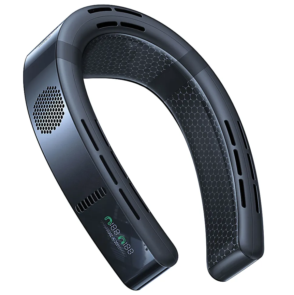 TORRAS COOLiFY Cyber Smart Portable Neck Fan, 3-1/4”H x 6-3/16”W x 8-1/16”D, Black