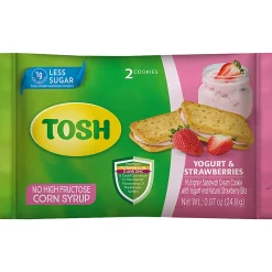 Tosh Cookies, Yogurt & Strawberries, Pack Of 2 Cookies